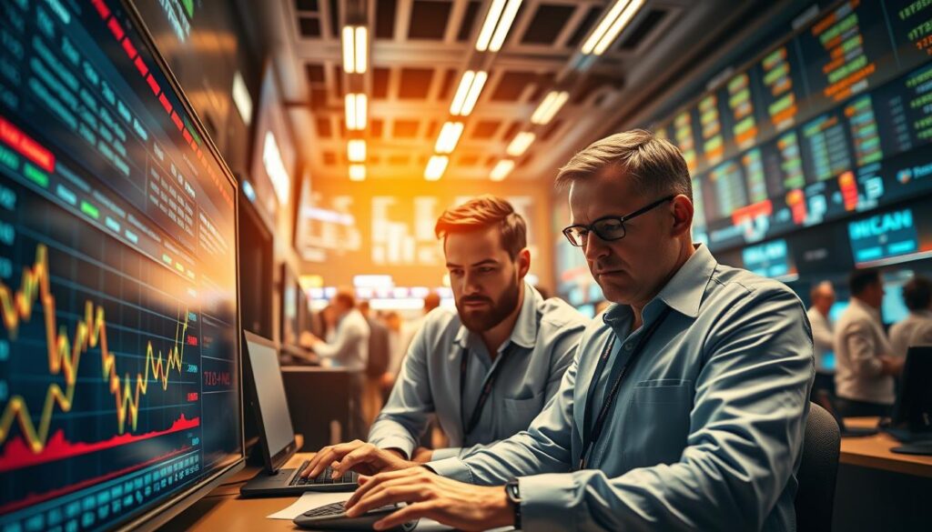 A detailed analysis of odds shifts displayed on a sports betting platform, showcased against a backdrop of a vibrant trading floor. The foreground features a data-rich interface with line graphs, odds fluctuations, and real-time updates, all meticulously rendered. The middle ground presents a team of analysts intently studying the data, their expressions intense as they identify patterns and assess the impact of line movements. The background depicts a bustling trading environment, with stock tickers, digital displays, and the subtle hum of activity, creating a sense of urgency and dynamic energy. Warm, directional lighting illuminates the scene, casting a professional, sophisticated tone, while a shallow depth of field draws the viewer's focus to the core analytical process. A detailed analysis of odds shifts displayed on a sports betting platform, showcased against a backdrop of a vibrant trading floor. The foreground features a data-rich interface with line graphs, odds fluctuations, and real-time updates, all meticulously rendered. The middle ground presents a team of analysts intently studying the data, their expressions intense as they identify patterns and assess the impact of line movements. The background depicts a bustling trading environment, with stock tickers, digital displays, and the subtle hum of activity, creating a sense of urgency and dynamic energy. Warm, directional lighting illuminates the scene, casting a professional, sophisticated tone, while a shallow depth of field draws the viewer's focus to the core analytical process.