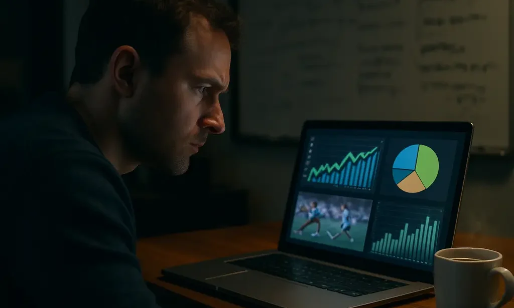Analyst reviewing exact-line props data and sportsbook price movement on a laptop