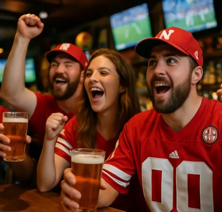 Nebraska Sports Betting ballot analysis with charts, documents and a state map on a desk