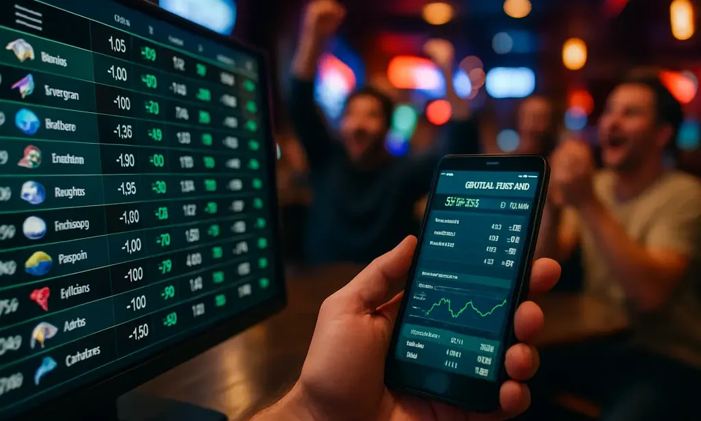 New Jersey sportsbook handle analysis on a laptop with betting market charts