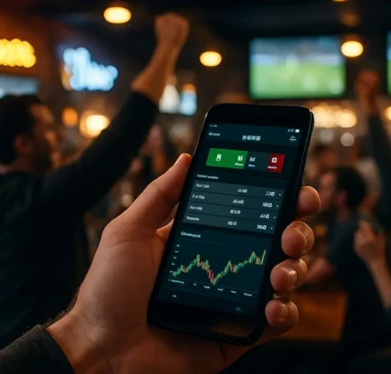 Analyst reviewing offshore sportsbooks data on wagering charts