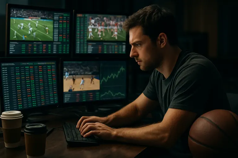Sports calendar and operator comparison charts on a worktable