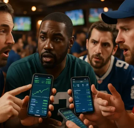 Kalshi NFL volume analysis shown on trading screens beside football market charts