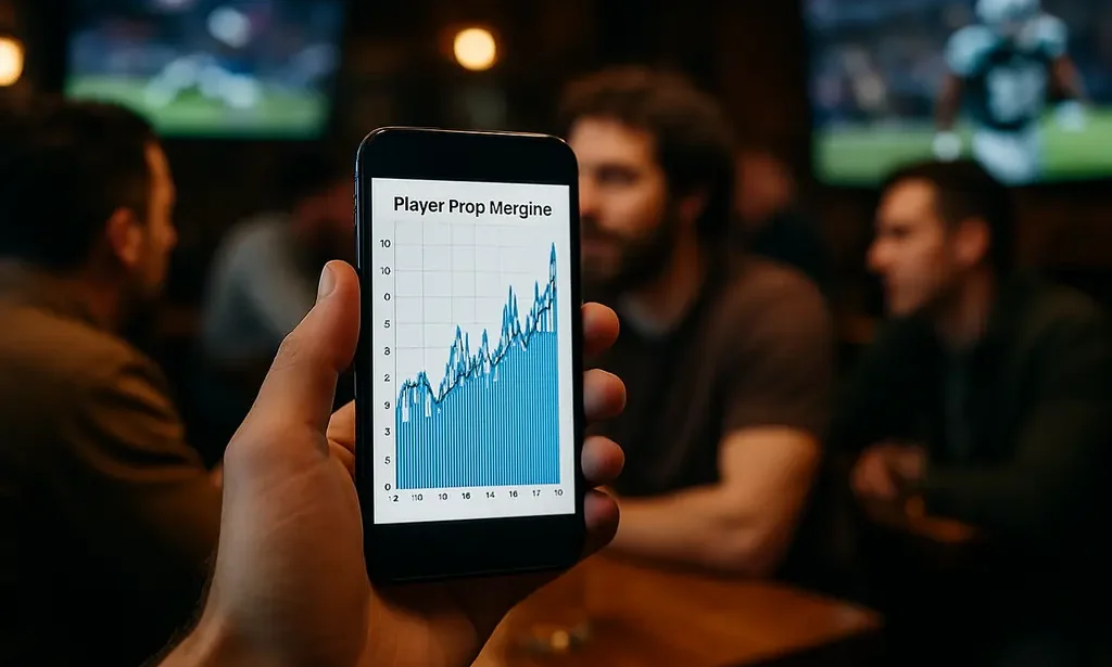 Analyst reviewing player prop margins on sportsbook data dashboards