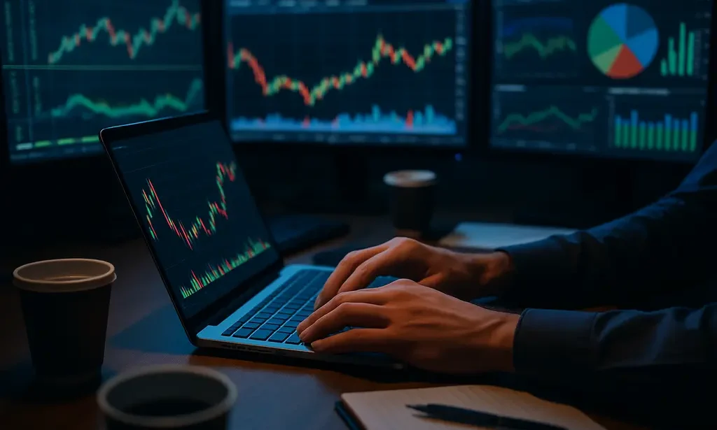 Analyst reviewing prediction market insider trading signals on a trading dashboard