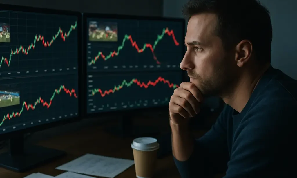 Prediction Markets dashboard with sports contract volume charts and order-book depth indicators